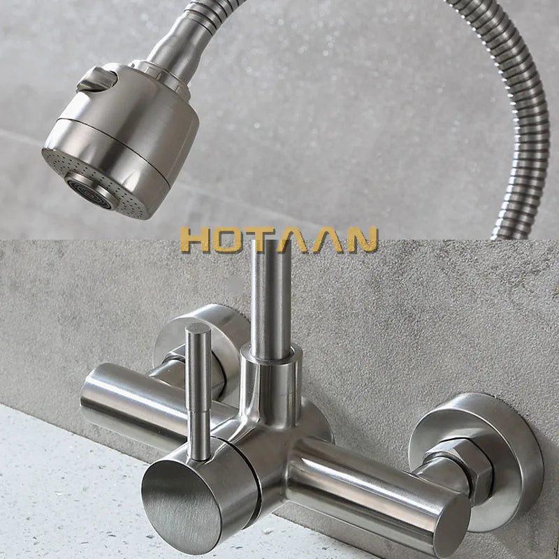 Afralia™ Stainless Steel Kitchen Faucet with Flexible Hose and Single Handle