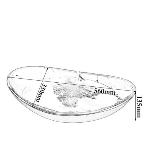 Afralia™ Oval Tempered Glass Vessel Sink in Blue & Yellow Color Combination