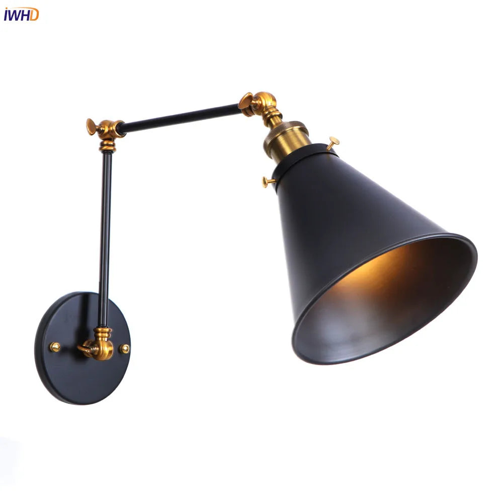 Afralia™ Loft Industrial Swing Arm Wall Lamp Lights for Stair Hallway Aisle, LED Wandlamp