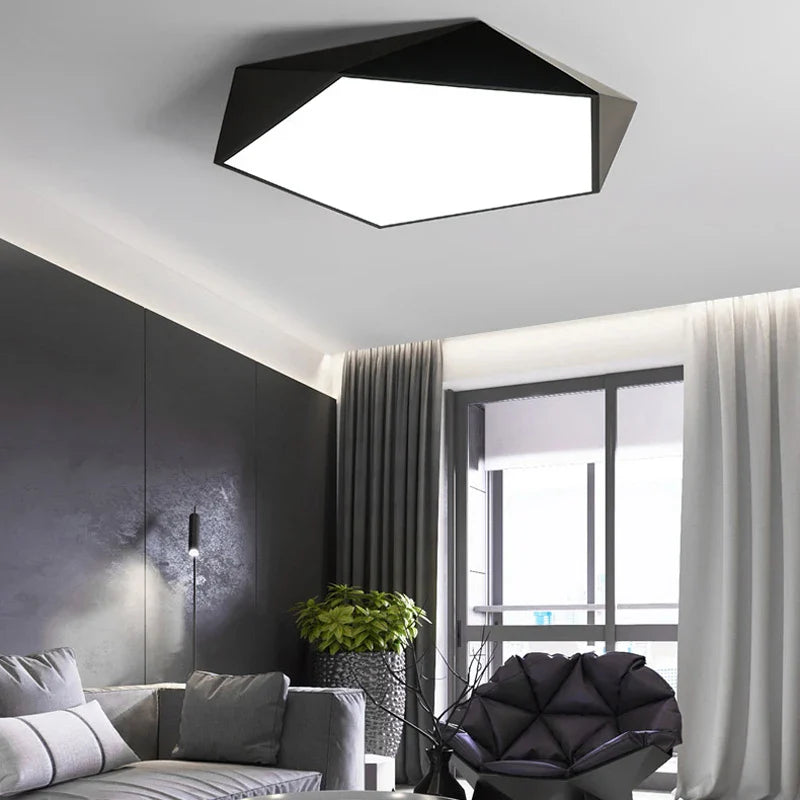 Afralia™ Geometric Dimmable LED Ceiling Lamps for Living Room Aisle Balcony Lighting