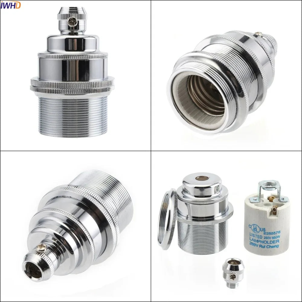 Afralia™ Aluminum E27 Lamp Base Holder Vintage Light Bulb Socket Edison 110-220V