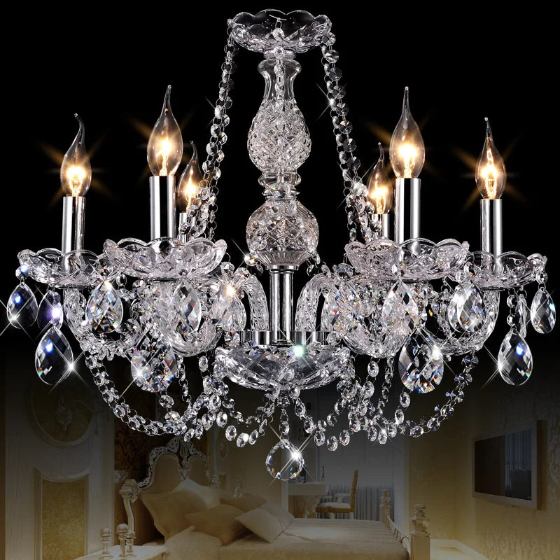 Afralia™ Modern LED Crystal Chandelier | Bedroom Ceiling Lustre De Cristal | Silver/Gold Color