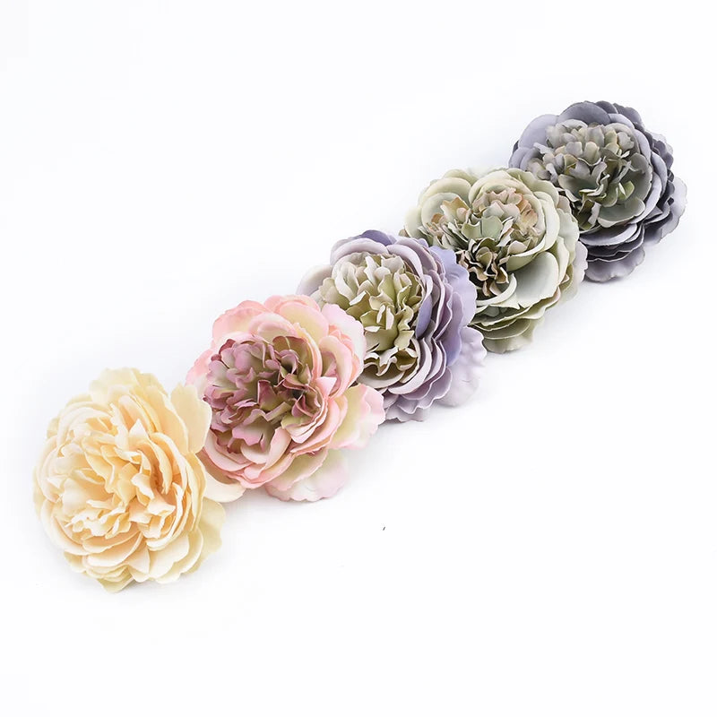 Afralia™ Retro Peony Head Scrapbooking Wedding Flowers Wreaths Party Home Decor Accessory