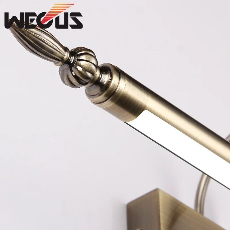 Afralia™ Sand Nickel LED Bathroom Mirror Light 9W 56CM Black Wall Picture Lighting