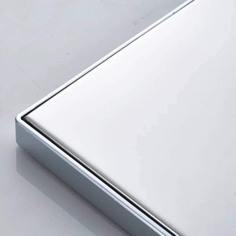 Afralia™ Bright Chrome LED Rainfall Shower Head: Color Changing Brass Rectangular Shower Faucet