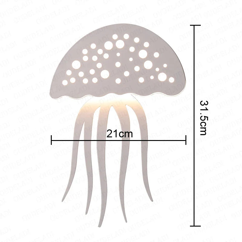 Afralia™ LED Jellyfish Wall Lamp for Modern Indoor Decor, Nordic Bedside Sconce