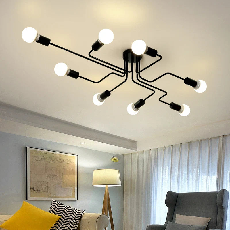 Afralia™ Retro Industrial Loft Wrought Iron Ceiling Light for Home Decor & Restaurant