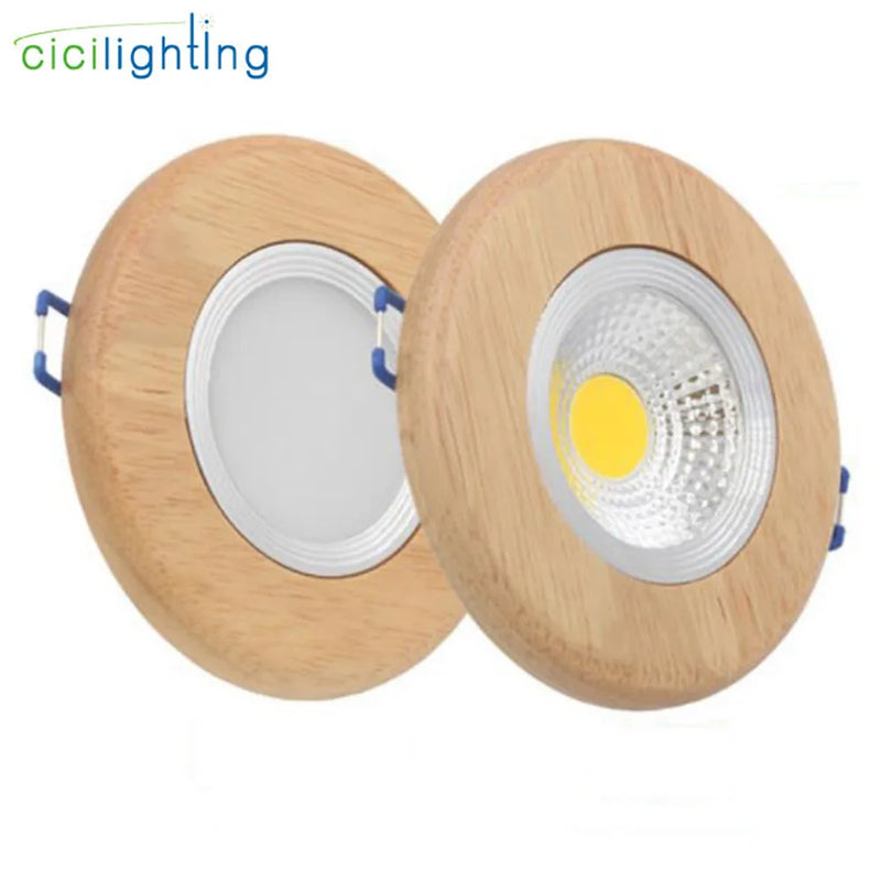 Afralia™ Solid Wood LED Downlight 3W 5W 7W - Ceiling Spotlights for Office Living Room