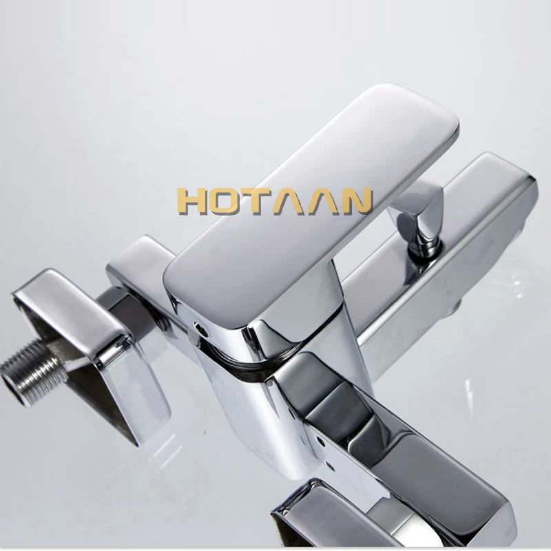 Afralia™ Wall Mount Waterfall Bath Tub Faucet Mixer with Handheld Shower - Polished Chrome