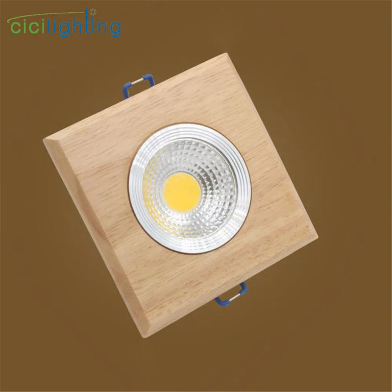 Afralia™ Solid Wood LED Downlight 3W 5W Recessed Spotlights, Modern Industrial Ceiling Lamp