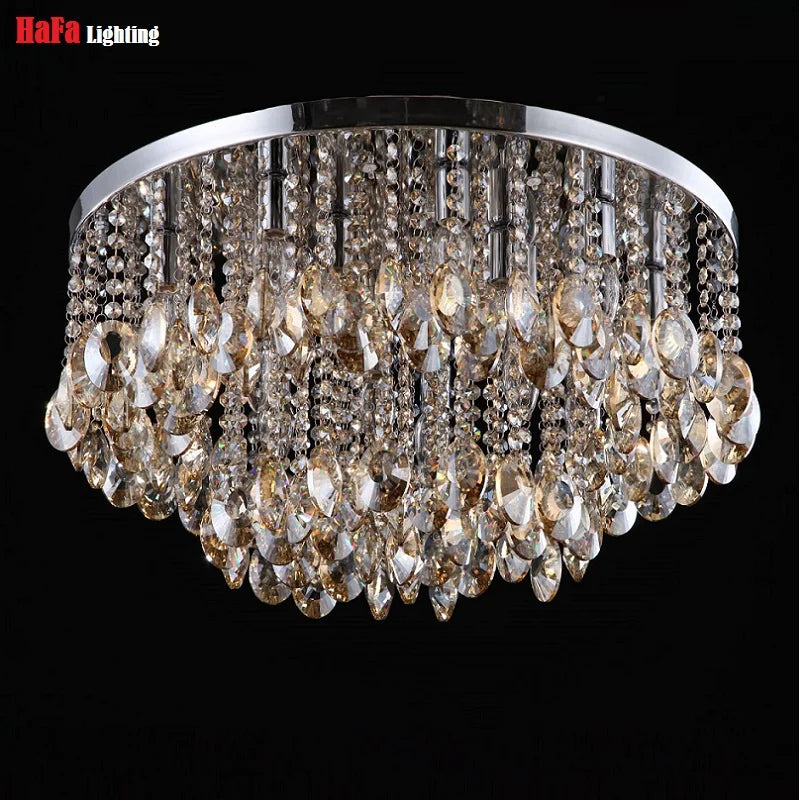 Modern Crystal Ceiling Light by Afralia™ - Stylish Bedroom & Living Room Lighting