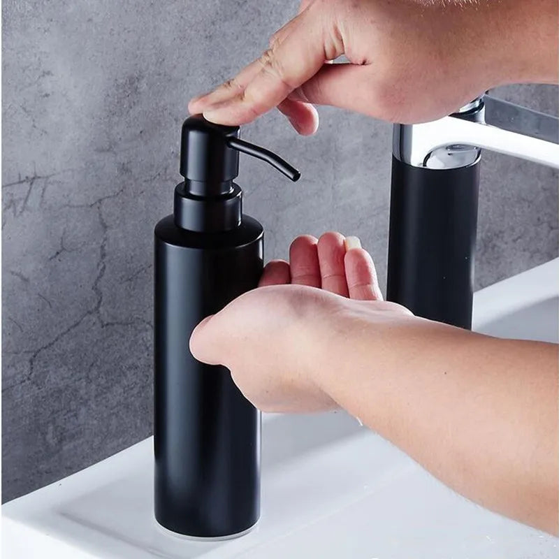 Afralia™ Black Stainless Steel Wall-Mounted Soap Dispenser