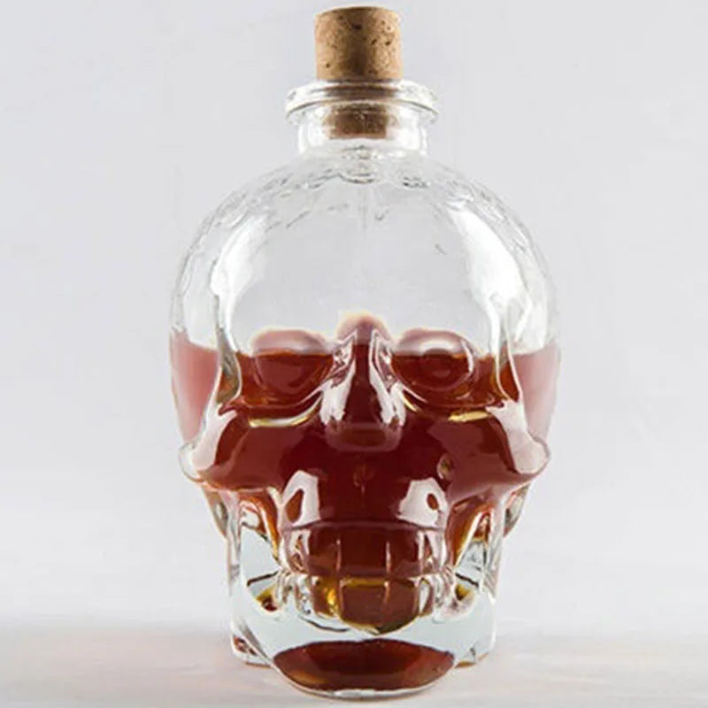 Afralia™ Glass Skull Bottle: Creative Crystal Vodka/Wine 180ML/350ML - Halloween Hip Flasks