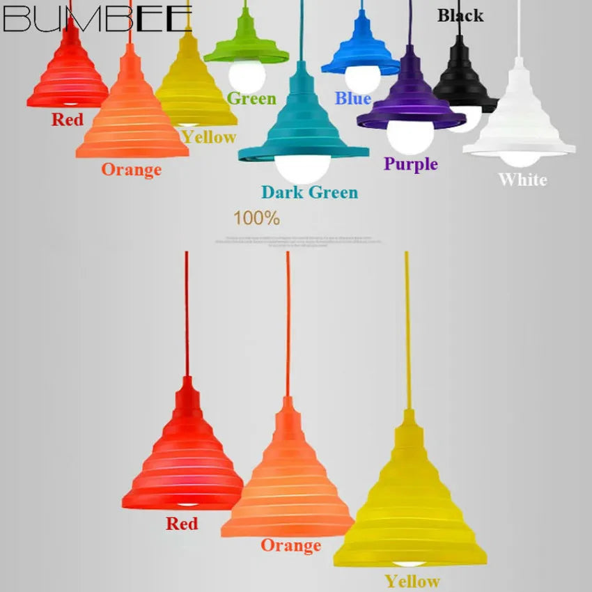 Afralia™ Colorful Silicone Pendant Light for Home Decor and Lighting in Living Room or Bedroom