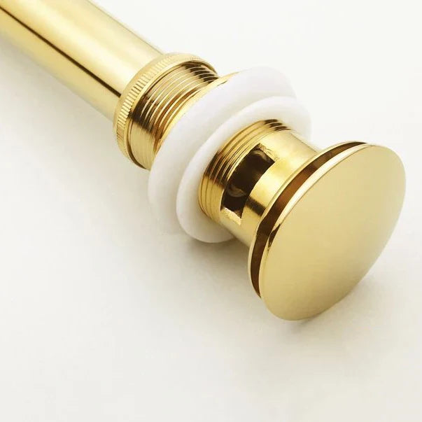 Afralia™ Gold Finish Solid Brass Bathroom Sink Pop Up Drain
