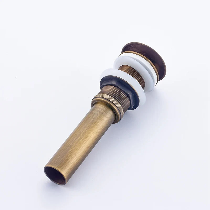 Afralia™ Antique Brass Bathroom Sink Pop Up Drain for Vessel Sink