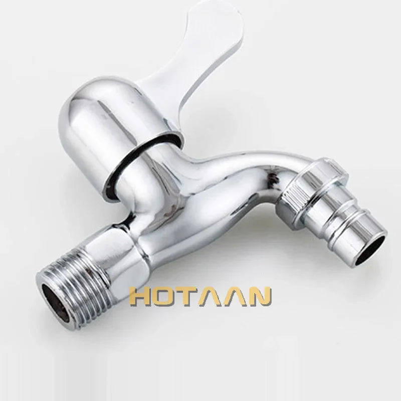 Afralia™ Brass Washer Tap Bibcock Faucet - Single Handle Cold Water Washing Machine Bibcock
