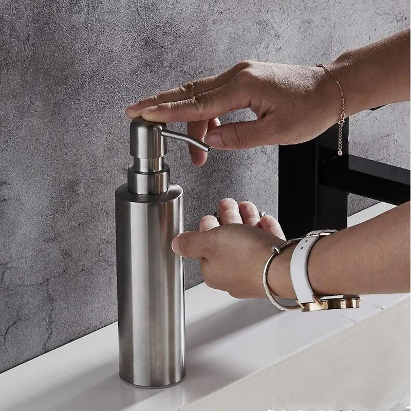 Afralia™ Black Stainless Steel Wall-Mounted Soap Dispenser