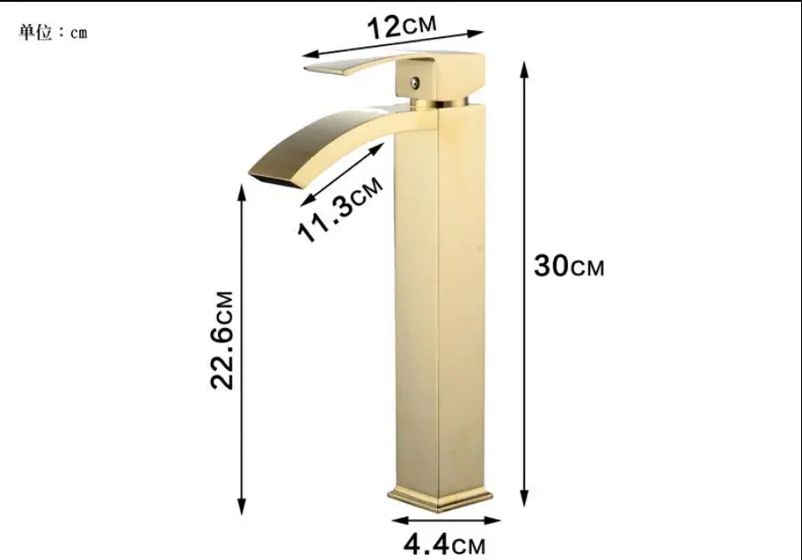Afralia™ Rose Gold Single Handle Basin Faucet Waterfall Sink Wash Tap