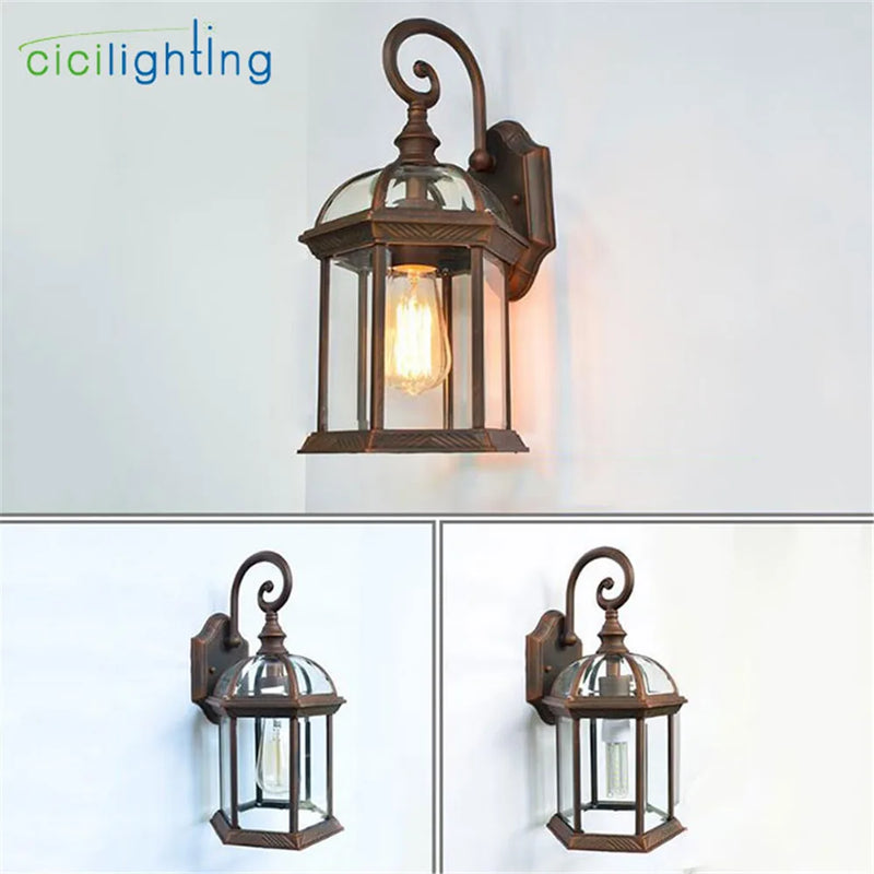 Afralia™ Rustic Waterproof Outdoor Wall Lamp, Antique Garden Lighting, Retro Balcony Lamp