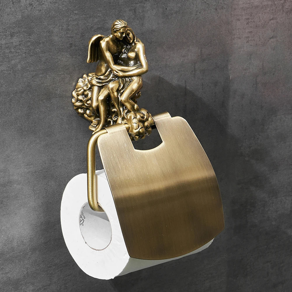 Afralia™ Romantic Bathroom Hardware Set: Towel Ring, Robe Hook, Toilet Paper Holder, Towel Bar