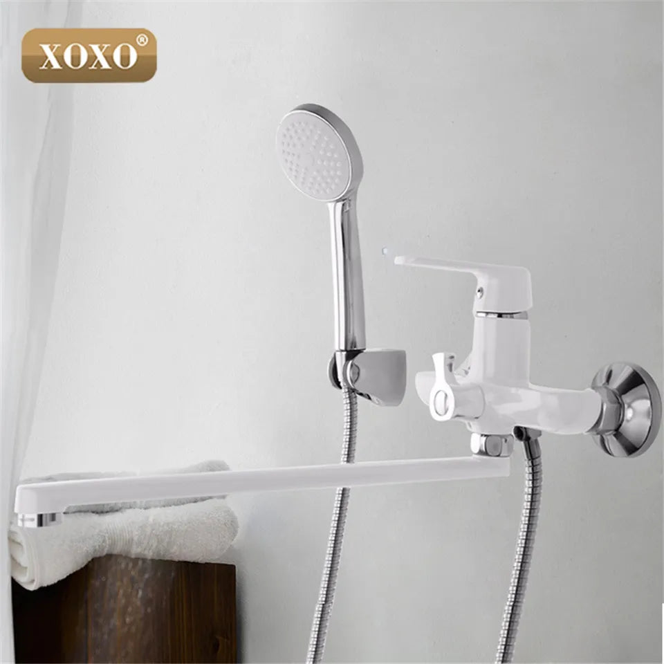 Afralia™ Green Spray Painted Brass Bath Shower Faucet