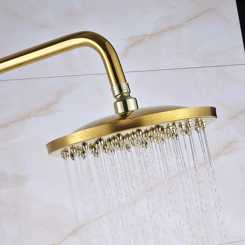 Afralia™ Dual Handle Brass Bathtub Shower Faucet Set with 8" Rainfall Shower Head