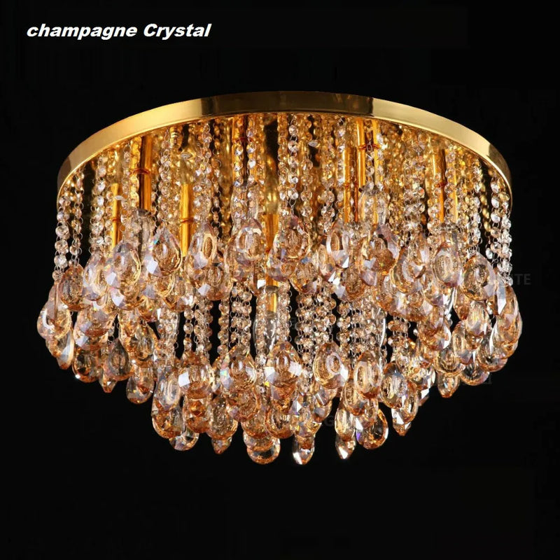 Modern Crystal Ceiling Light by Afralia™ - Stylish Bedroom & Living Room Lighting