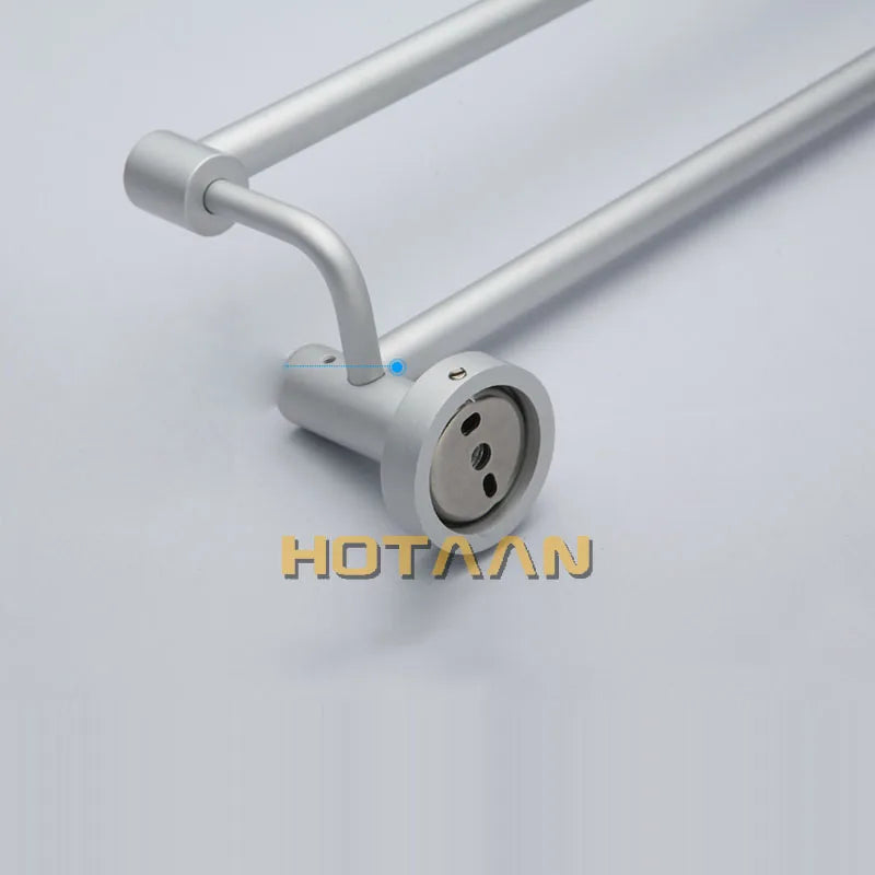 Afralia™ Double Towel Bar: High Quality Aluminium Round Towel Holder for Bathroom