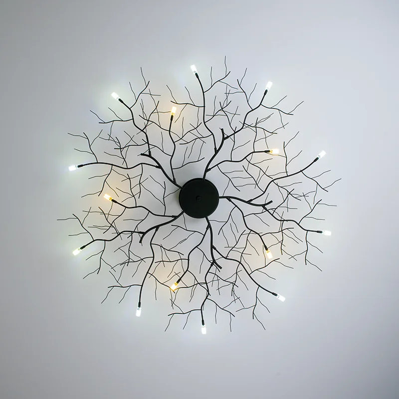 Afralia™ LED Branch Iron Ceiling Lamp for Bedroom & Living Room Decor