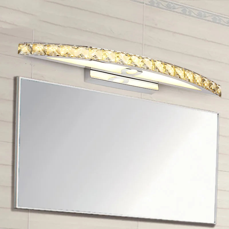 Afralia™ 15W LED Crystal Bathroom Wall Sconce Light for Mirror and Makeup