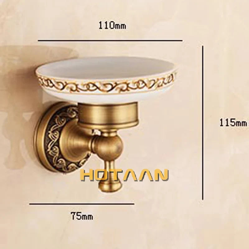 Afralia™ Antique Brass Soap Holder, Pure Copper Bathroom Soap Basket