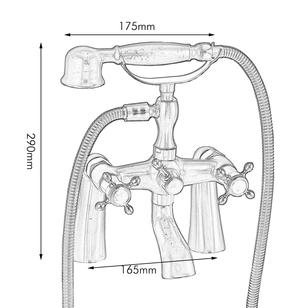 Afralia™ Golden Bathtub Faucet with Handshower and 2 Handles
