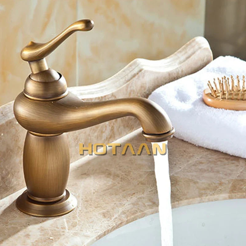 Afralia™ Antique Bronze Brass Basin Faucet Mixer Luxury Europe Style Tap