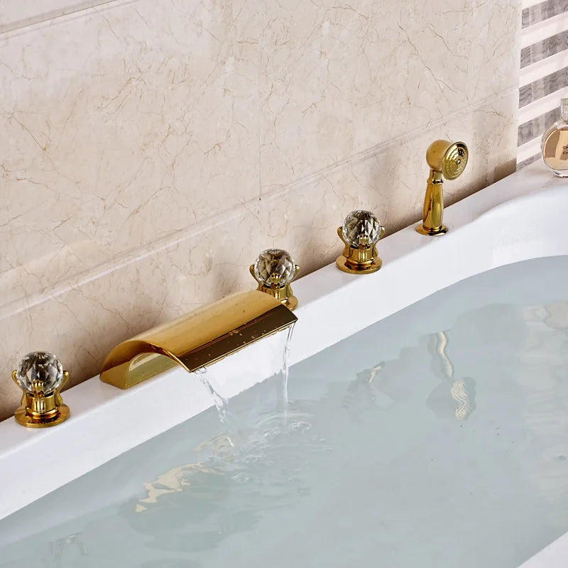 Afralia™ LED Waterfall Bath Tub Faucet with Handshower