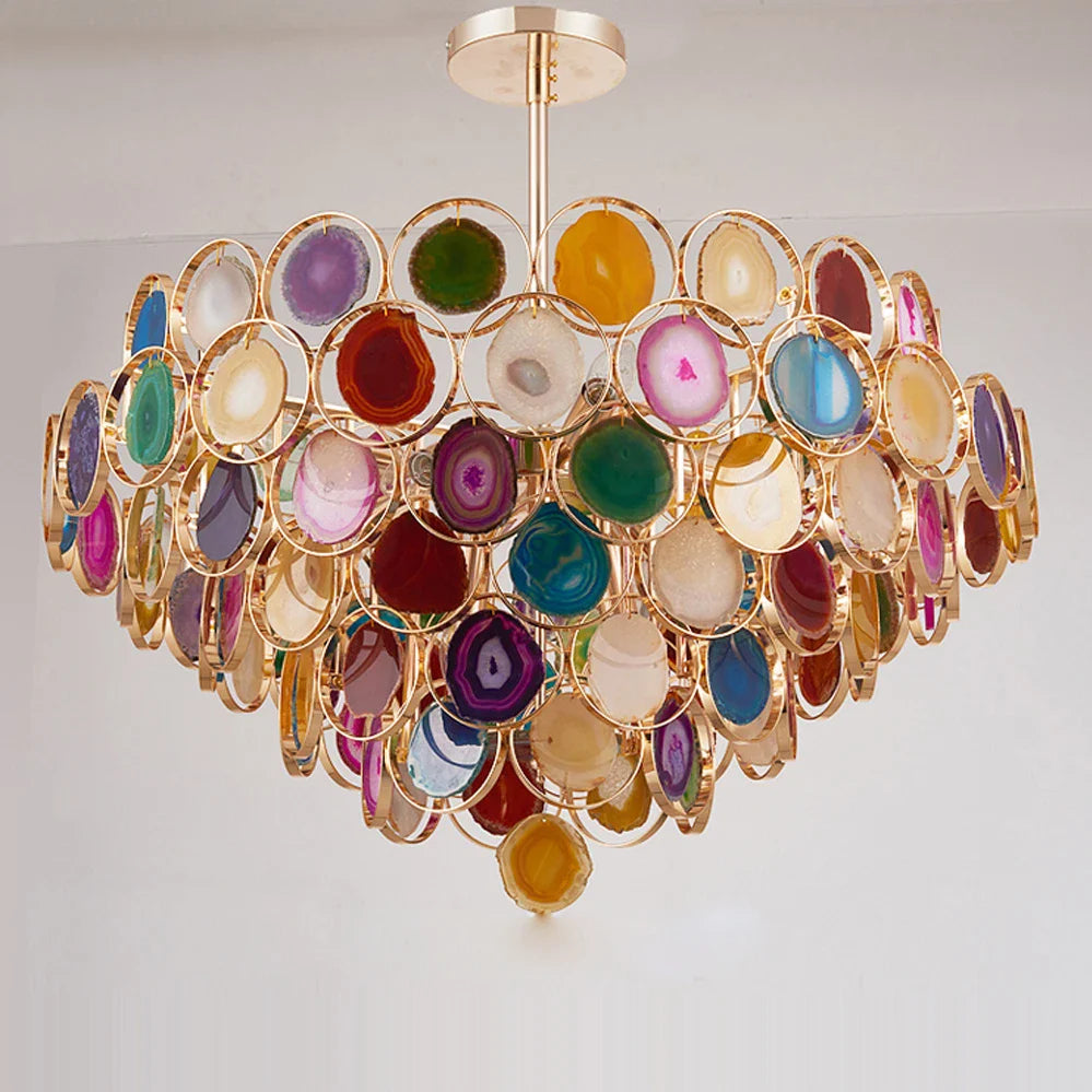 Afralia™ Multicolor Agate Chandelier 2025 for Dining Room Lighting