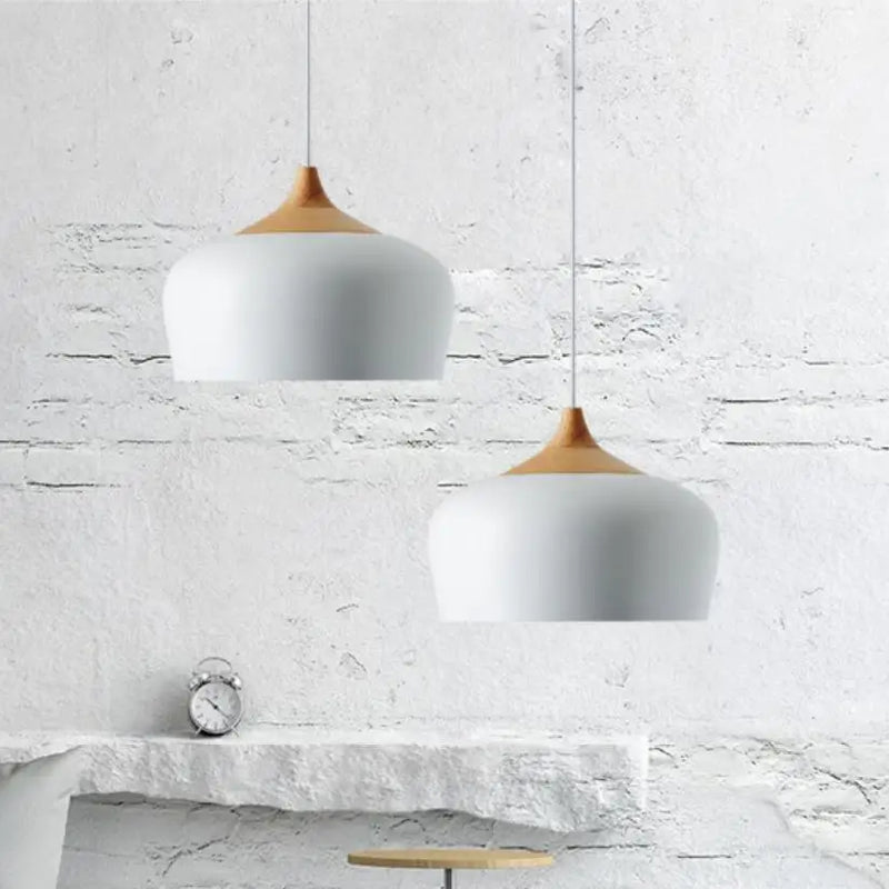 Afralia™ Multicolor Macaron Wood Pendant Light: Nordic Style Aluminum Fixture for Kitchen, Bedroom & Restaurant