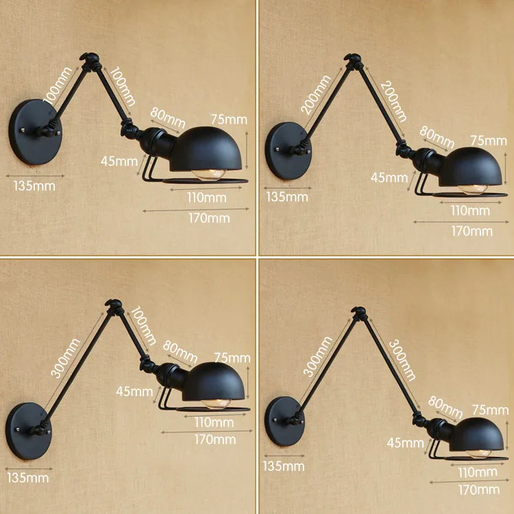 Afralia™ Industrial Vintage Wall Sconce Swing Arm Light Fixture