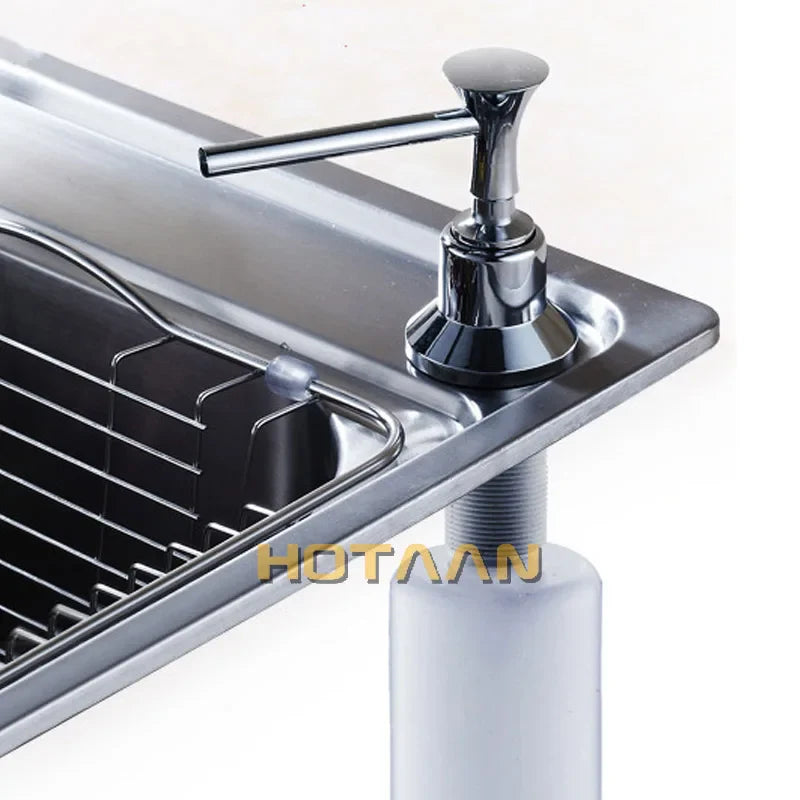 Afralia™ Brass Head Stainless Steel Kitchen Sink Soap Dispenser - YT-2016