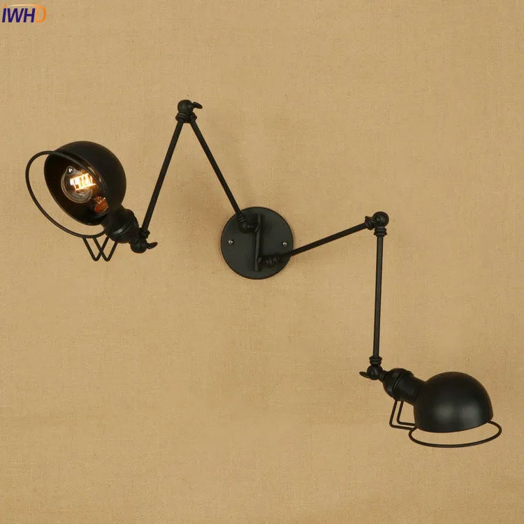 Afralia™ Vintage Dual Arm LED Wall Sconce - Industrial Style Stair Light