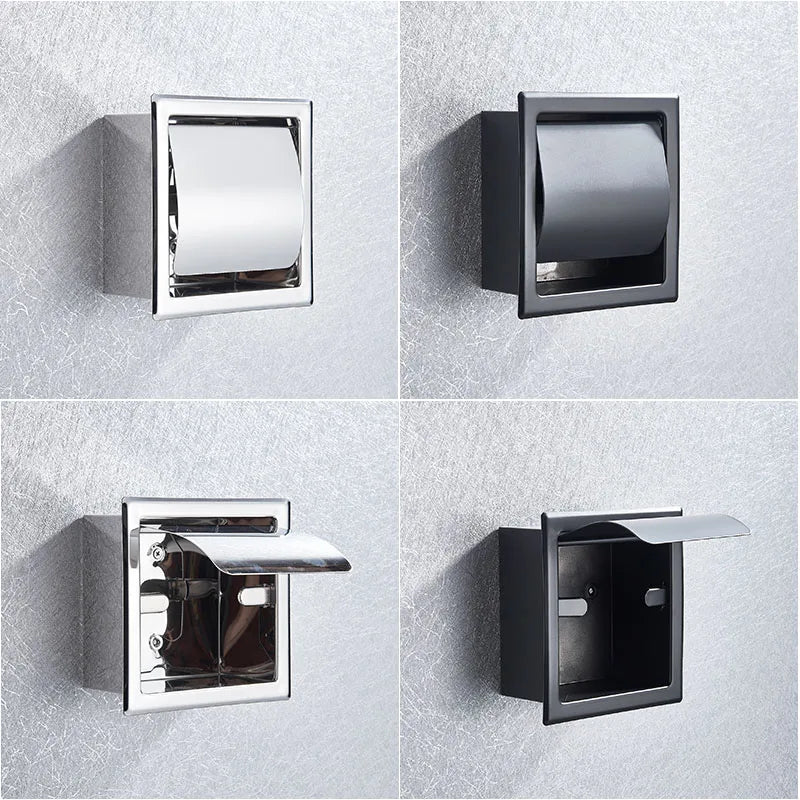 Afralia™ Stainless Steel Wall Mounted Toilet Paper Holder in Black