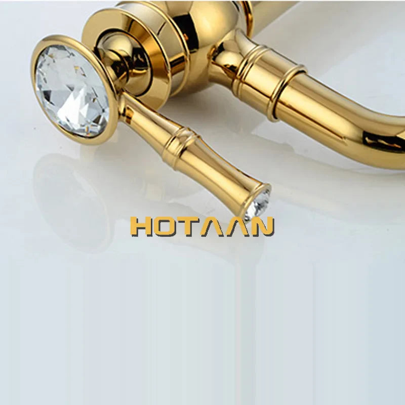 Afralia™ Gold Bathroom Faucet | Modern Basin Tap with High Arc Design