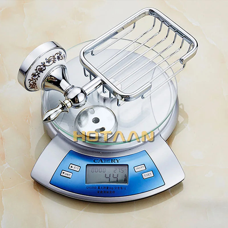 Afralia™ Brass Gold Soap Dish with Ceramic Holder - Wall Mounted Bathroom Accessory