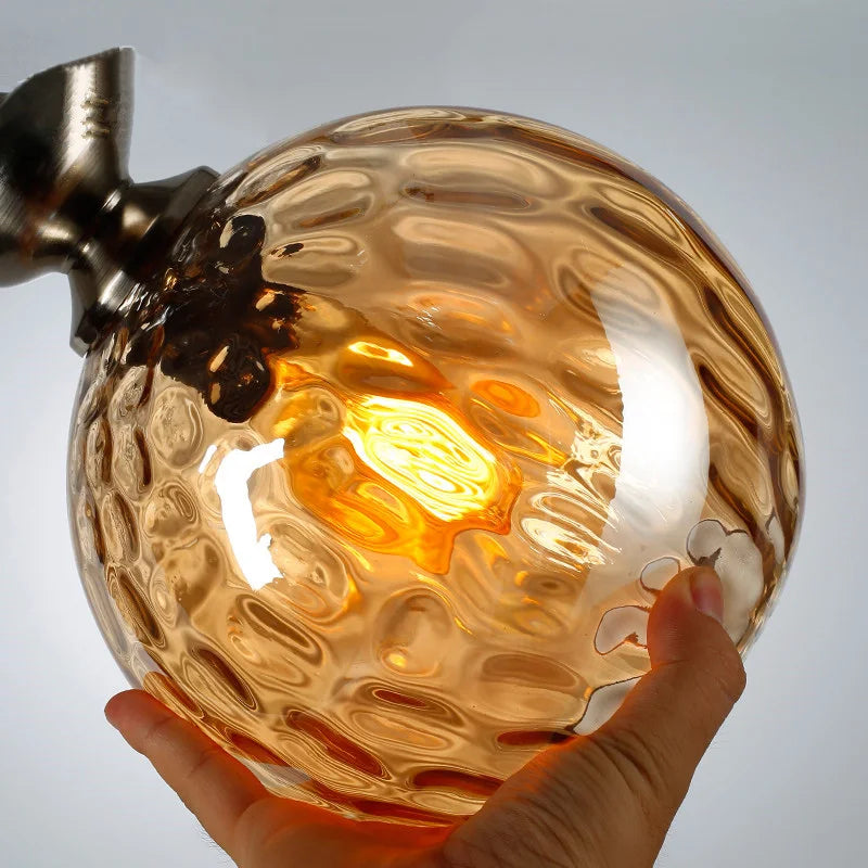 Afralia™ Nordic Glass LED Pendant Lamp Dinning Living Room Lights Vintage Hanging Light Fixtures