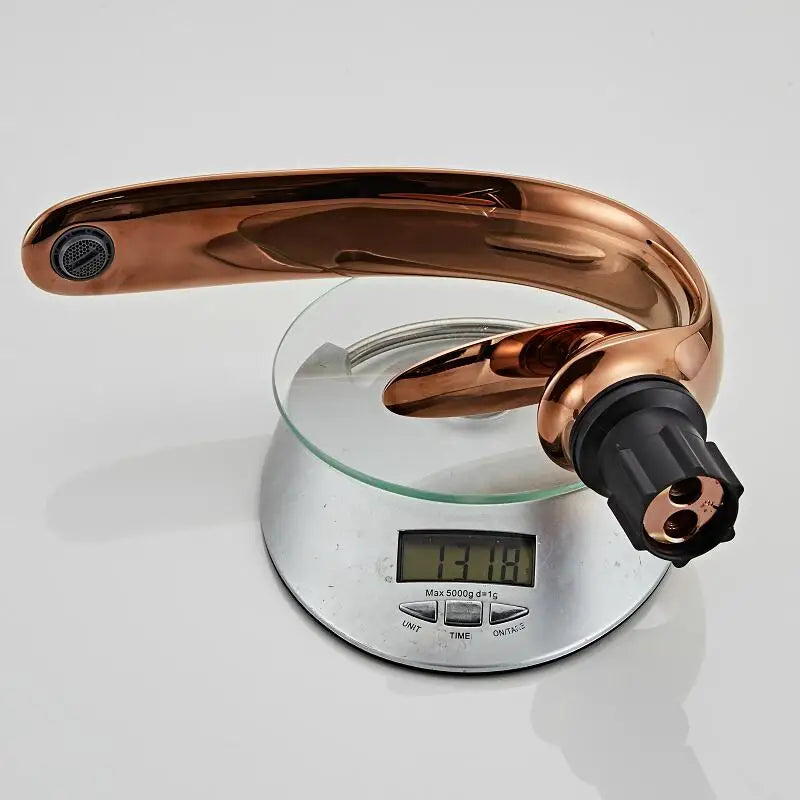 Afralia™ Rose Gold Basin Faucet with Single Handle for Bathroom Sink