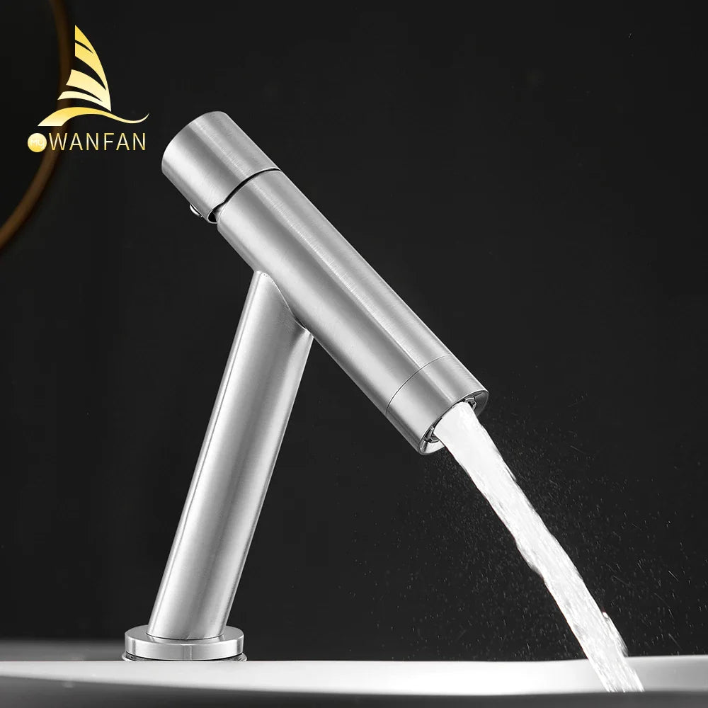 Afralia™ Gold Bathroom Sink Faucet Single Handle Vintage Wash Basin Hot Cold Mixer Tap