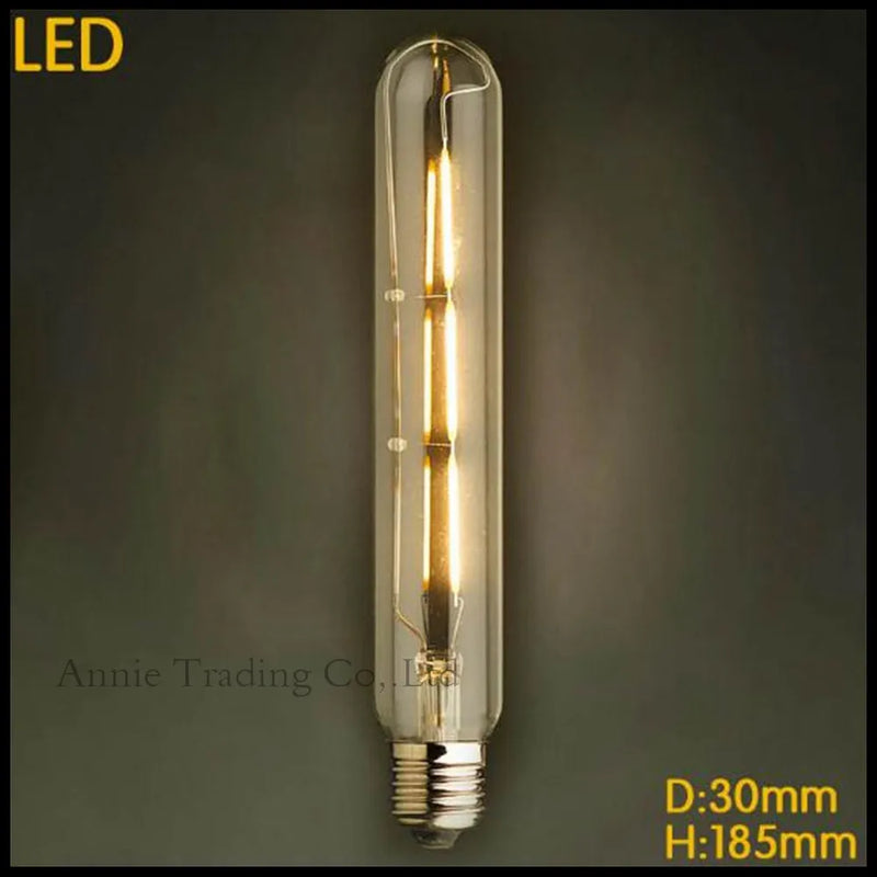 Afralia™ LED Filament Bulb E27 T10 T185 T225 T300 Vintage Tubular Edison Bulb