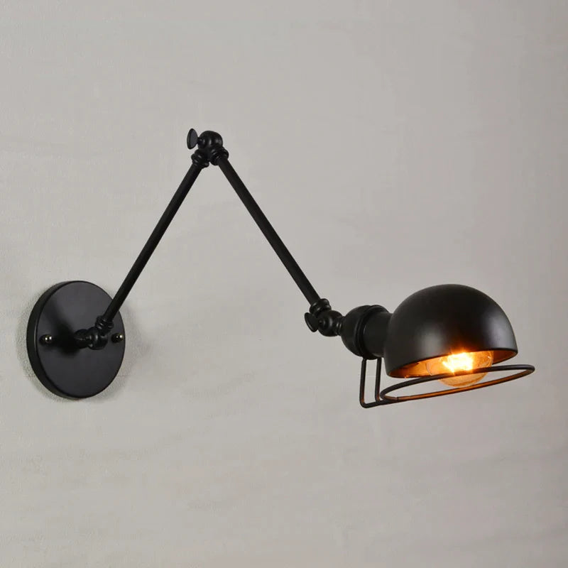 Afralia™ Vintage Industrial Wall Light: Adjustable Sconce with Long Arm, Multiple LED Options