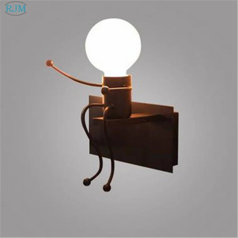 Afralia™ Cartoon Children Iron Wall Lamps for Nordic Modern Living Bedroom Decor