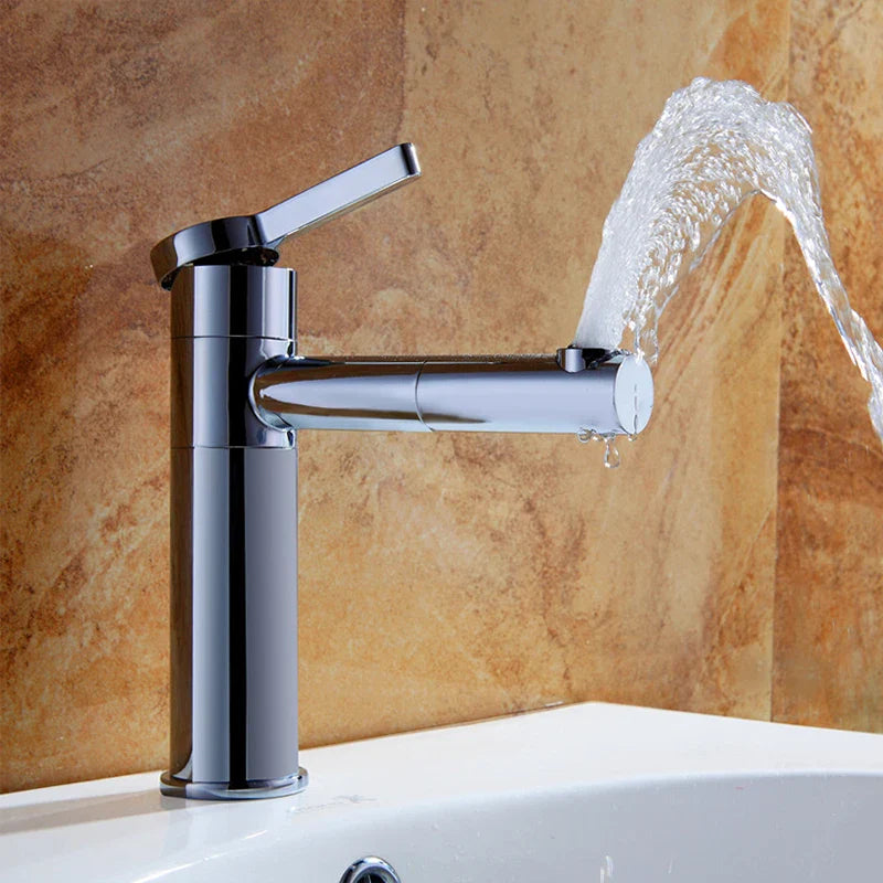 Afralia™ White Brass Basin Faucet Swivel Spout Vessel Sink Mixer Deck-Mounted Vanity Tap